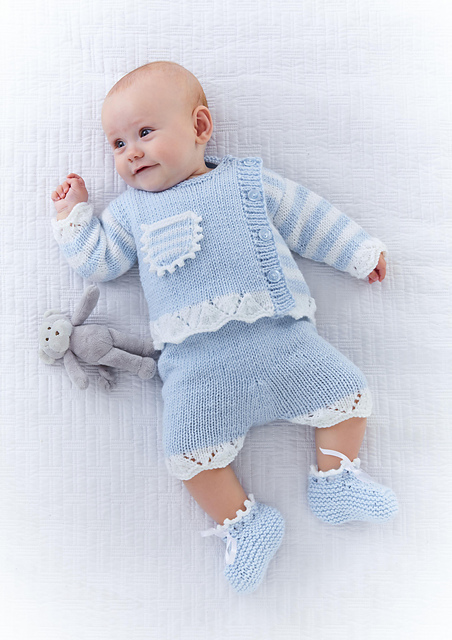 6610 Cardigan, Pants, Top and Bootees