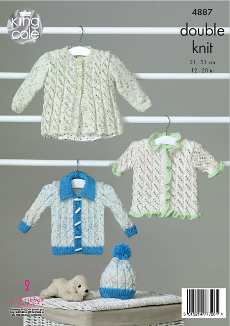 4887 Matinee Coat, Cardigans and Hat