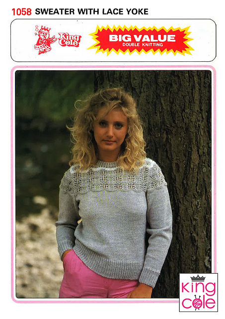 1058 Sweater with Lace Yolk