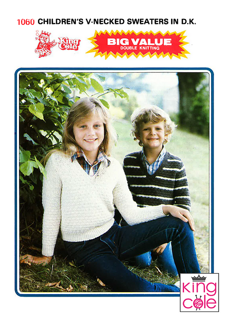 1060 Children's V-neck Sweaters in DK