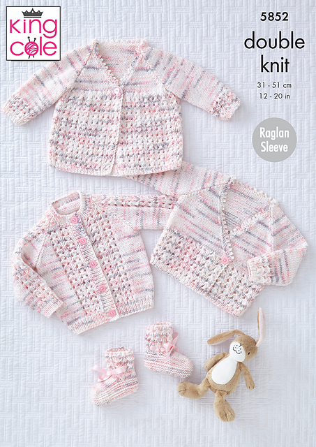 5852 Matinee Coat, Cardigan and Bootees