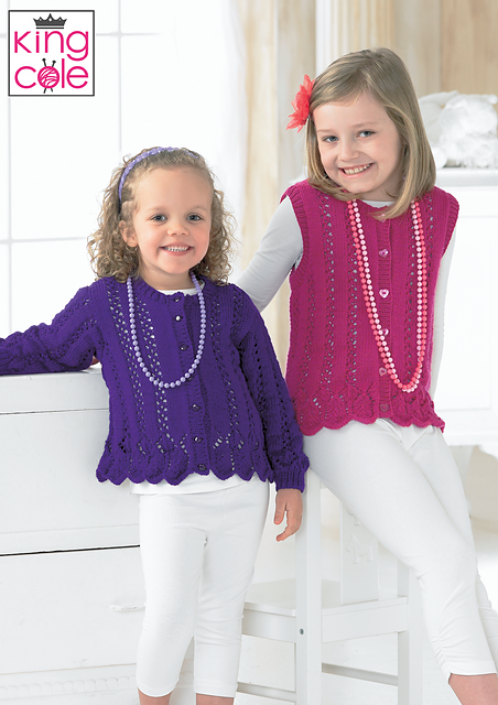 3355 Girls Cardigan and Waistcoat Top