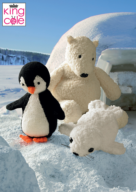 Ravelry: 9006 Penguin, Polar Bear and Seal Toys pattern by King