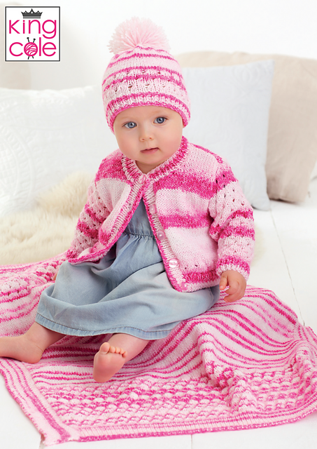 5592 Cardigan, Hat and Blanket