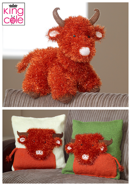 9089 Tinsel Highland Cow and Cushion Covers