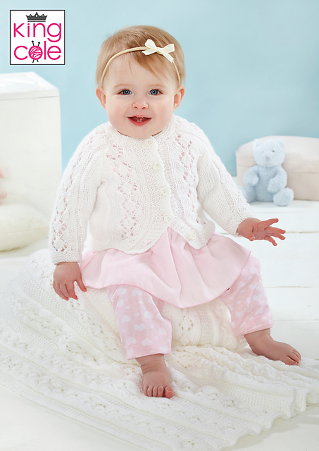 5770 Cardigan, Matinee Jacket, Hat and Blanket
