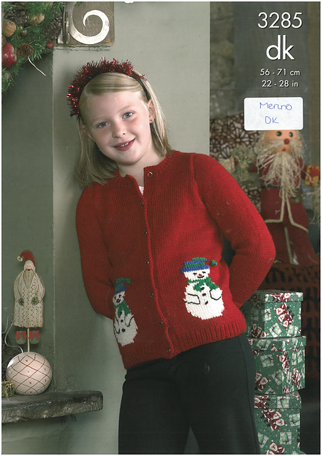 3285 Santa Slipover and Snowman Cardigan