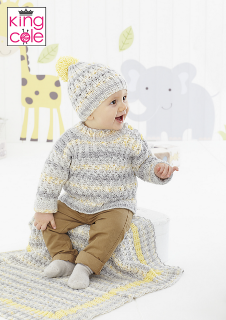 5391 Sweater, Cardigan, Hats and Blanket