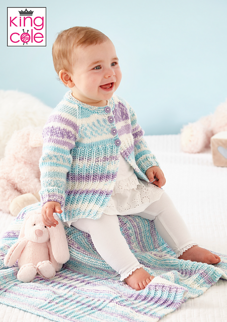 5965 Matinee coat, Cardigan, Bootees and Blanket