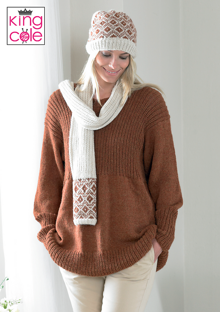 3812 Smock, Cardigan, Hat and Scarf