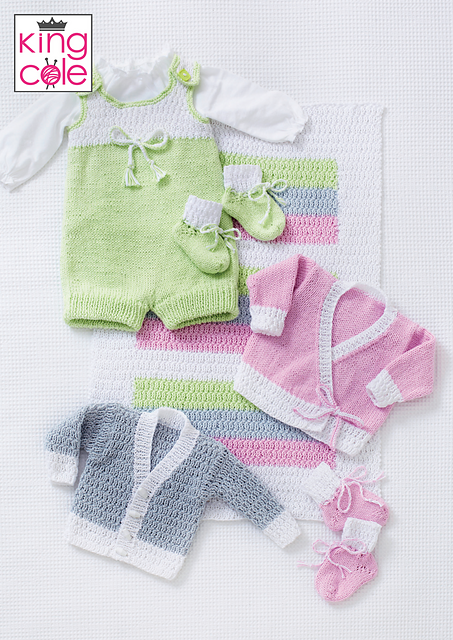 5468 Blanket, Romper, Cardigans and Bootees