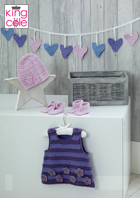 5145 Pinafore Dress, Bunting, Hat, Shoes, Bootees