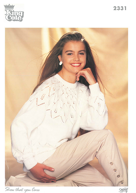 2331 Sweater with Lace Yoke