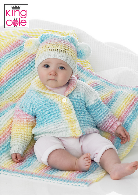 4121 Cardigan, Hat and Blanket