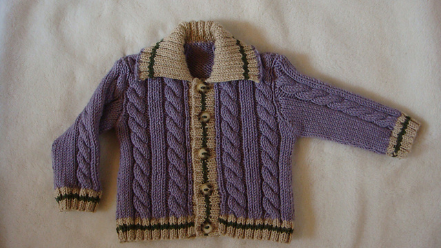 Design C - Cabled Cardigan with Collar or Hood