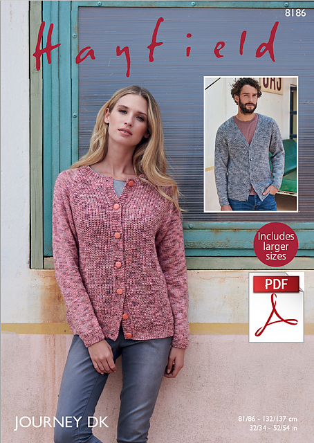 Cardigans in Hayfield Journey DK 8186