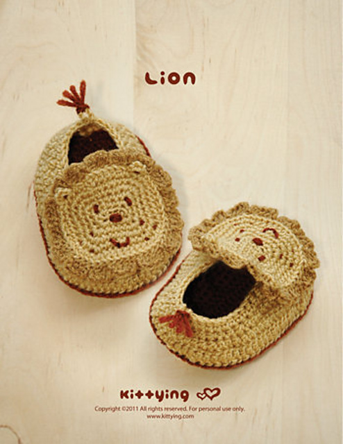 Lion Baby Booties
