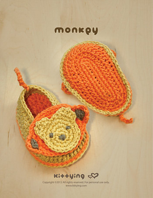 Ravelry: Monkey Baby Booties pattern by Kittying Ying