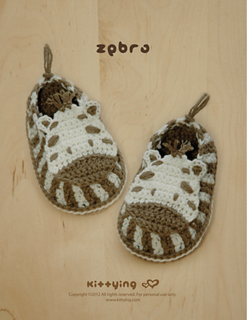 Ravelry: Zebra Baby Booties pattern by Kittying Ying