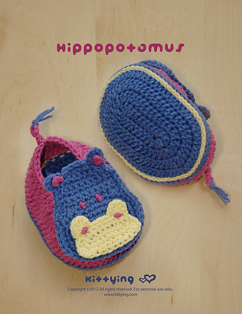 Ravelry: Hippopotamus Baby Booties pattern by Kittying Ying