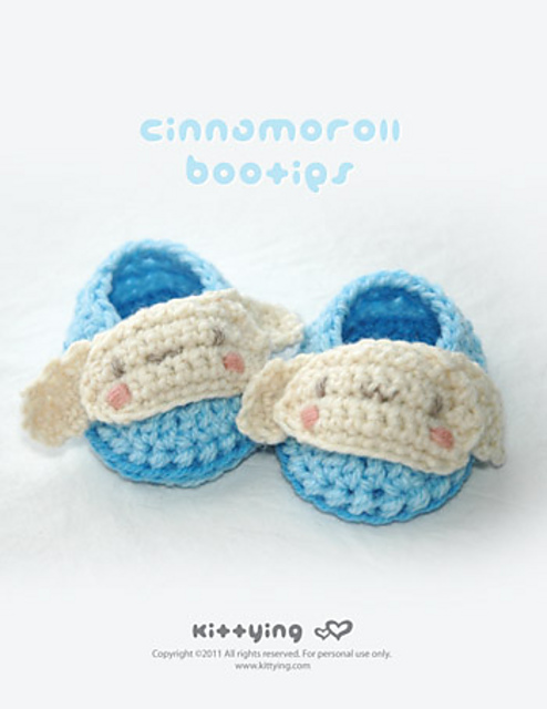 Ravelry: Cinnamoroll Baby Booties pattern by Kittying Ying