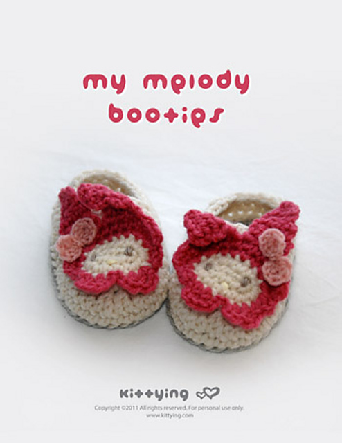 Ravelry: My Melody Baby Booties pattern by Kittying Ying
