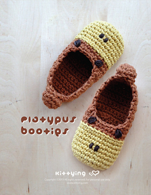 Ravelry: Platypus Baby Booties pattern by Kittying Ying