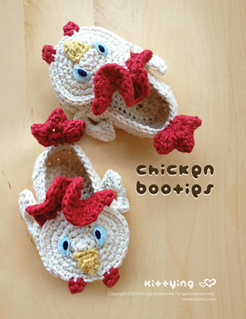 Baby Booties Chicken Rooster Cockerel