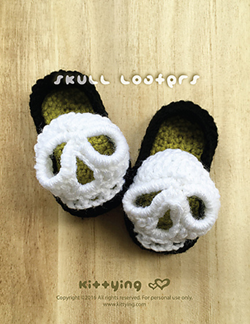 Halloween Skull Baby Loafers Booties