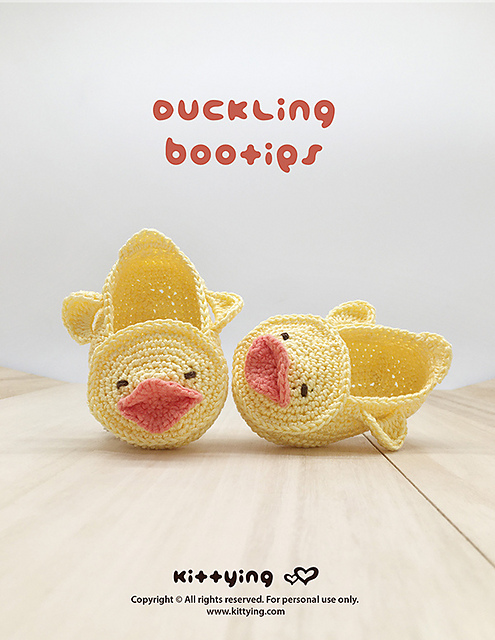Duck Duckling Baby Booties