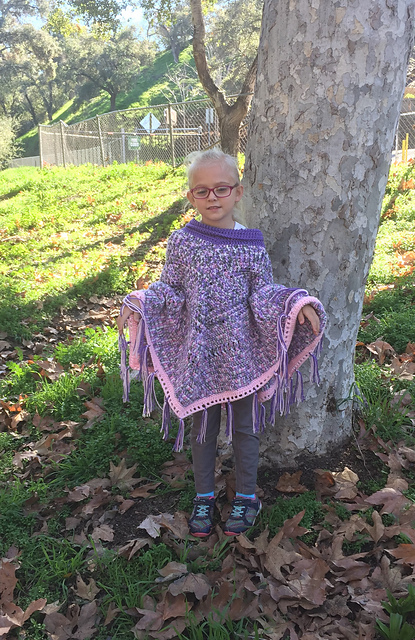 Textured Poncho with Tassels