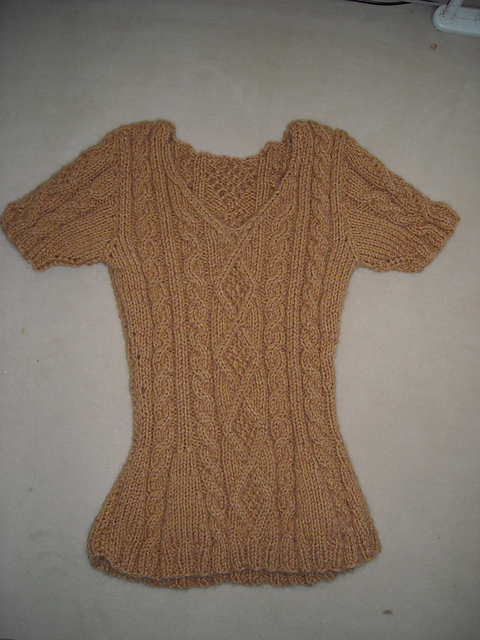 02 Cable Sweater with Peplum