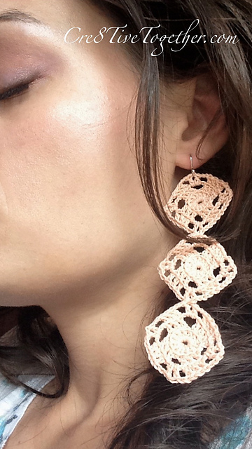 X-marks the spot; Crochet drop earrings