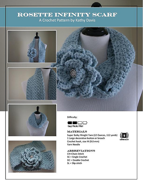Rosette Infinity Scarf
