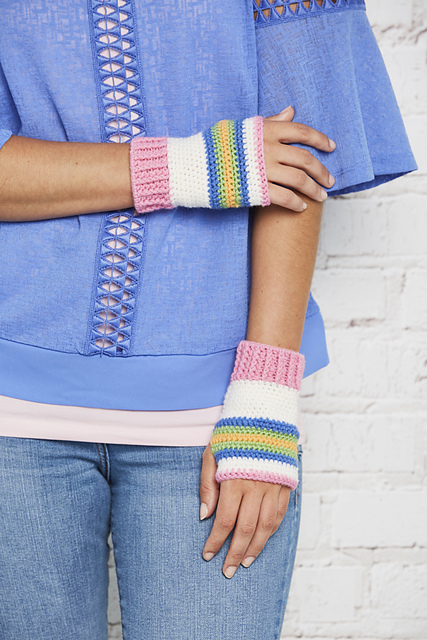 Seaside Candy Wrist Warmers