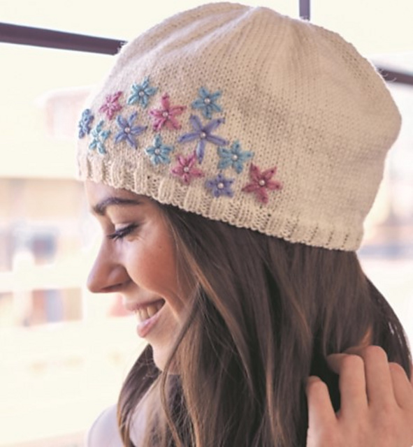 Flowers & Pearls Slouchy Hat