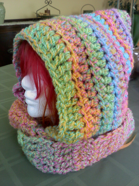 Crochet Hood and Scarf With Pockets