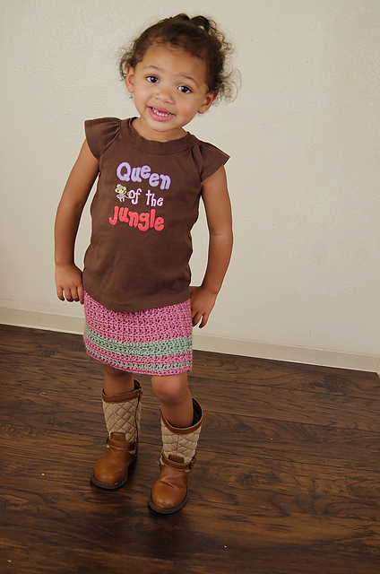 Star Stripes Button Skirt
