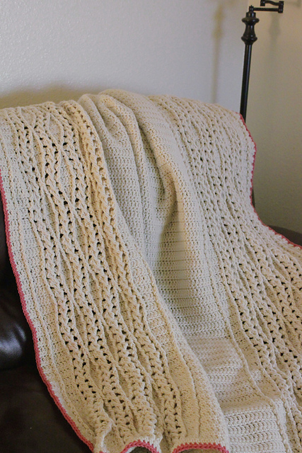 Elegant Braided Waves Blanket