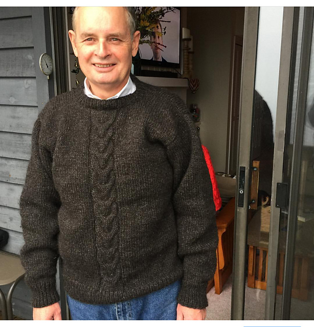 Men's Blue Cable Pullover