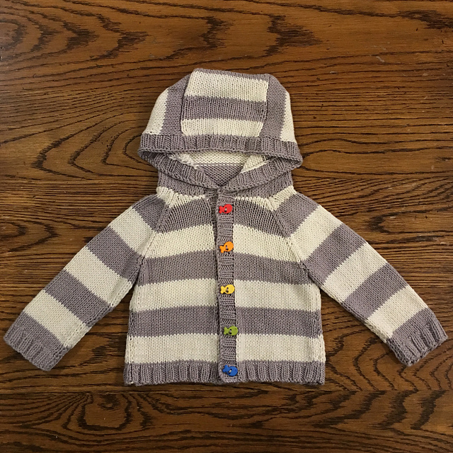 Striped Hooded Pullover and Cardigan Jacket