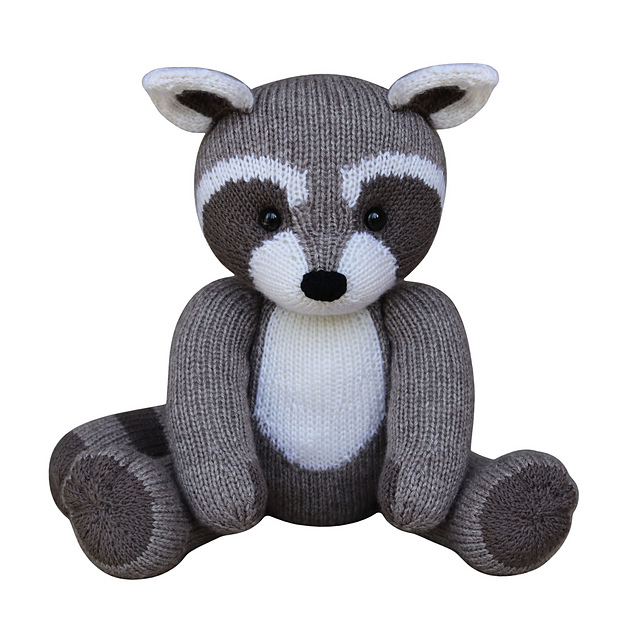 L'Appartement【HAVEL studio】RACOON KNIT Raccoon Knitting Pattern PDF, Knitted Woodland Animal Toy, Flat
