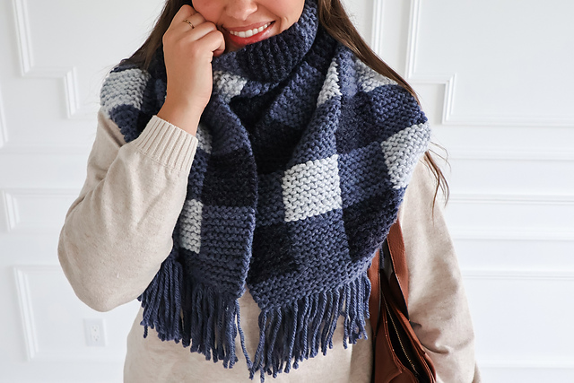 Ravelry: Checkmate Scarf (Knit) pattern by Nathalie Bouffard