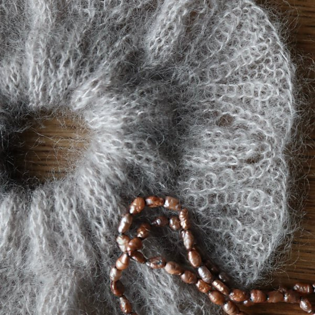 Flower Mohair Scrunchie