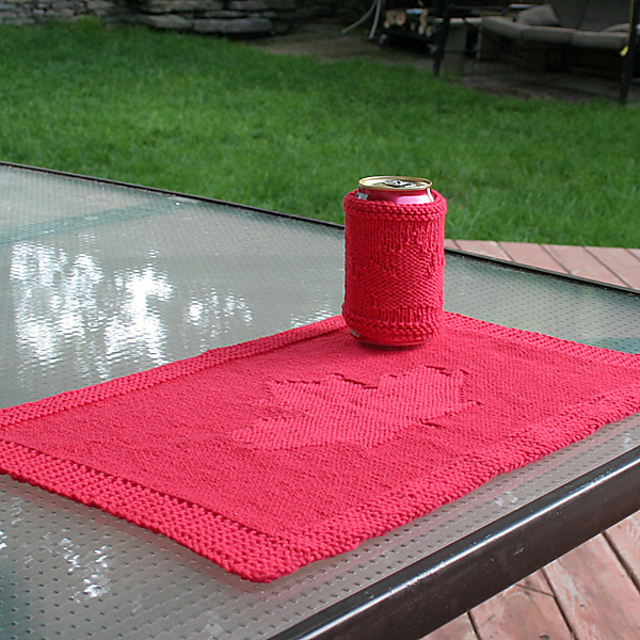 Canada Day placemat and can cozy