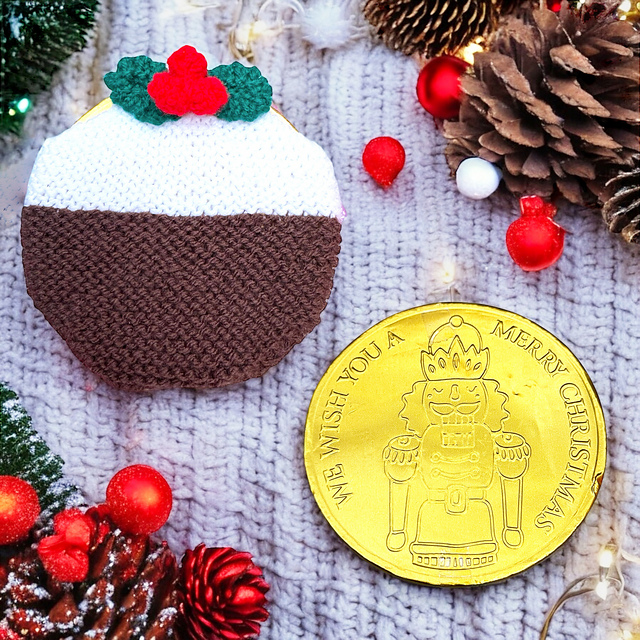 Christmas Pudding Coin Purse Holder 10 cms