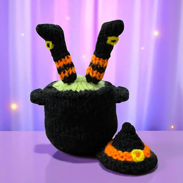Halloween Witch's Cauldron choc orange cover / toy