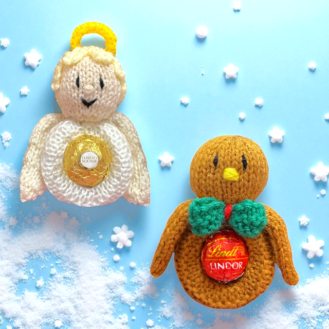 Christmas Angel and Robin Hanging Choc Holders