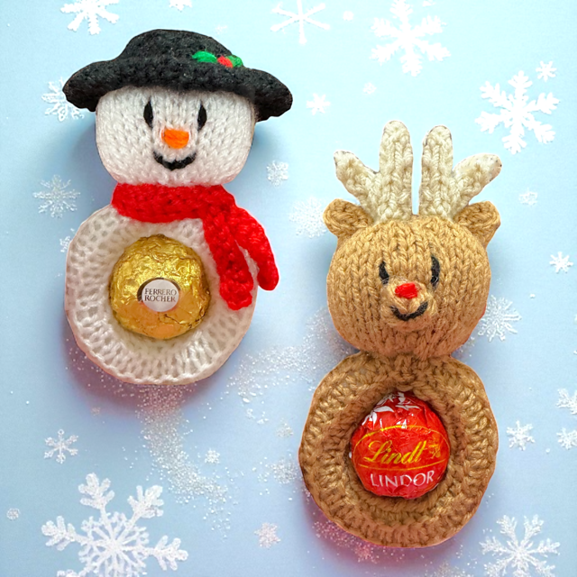 Christmas Snowman and Reindeer hanging Choc cover