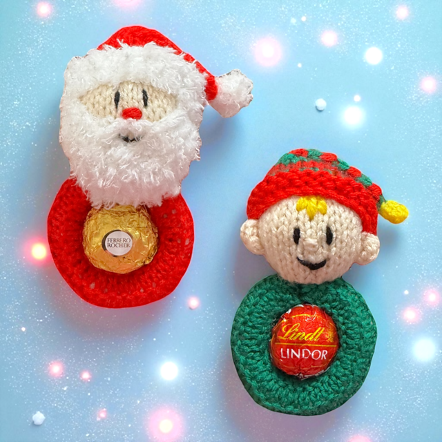 Christmas Santa and Elf Hanging Choc Holders
